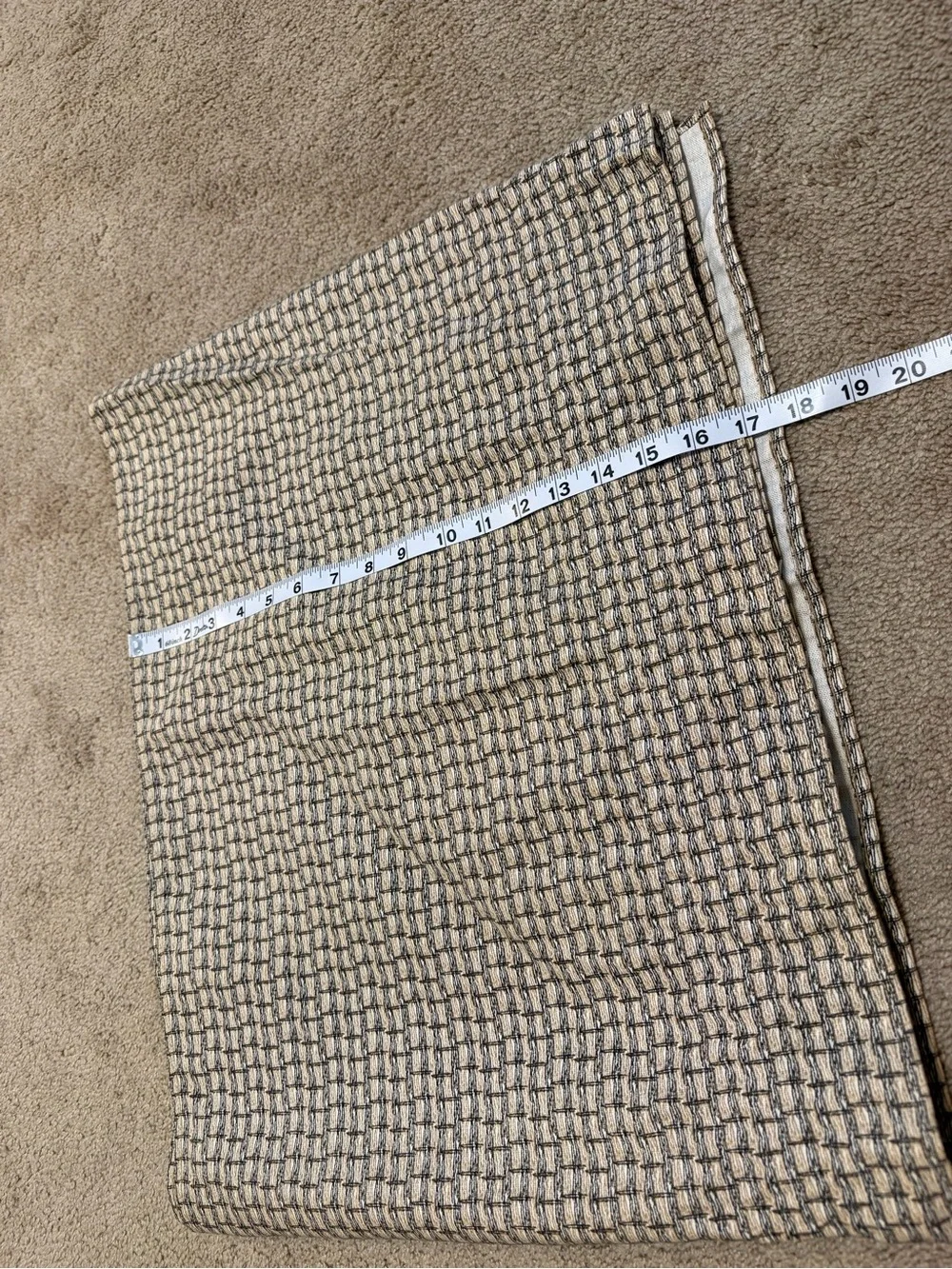 Neutral Weave Pattern Valance- Beige